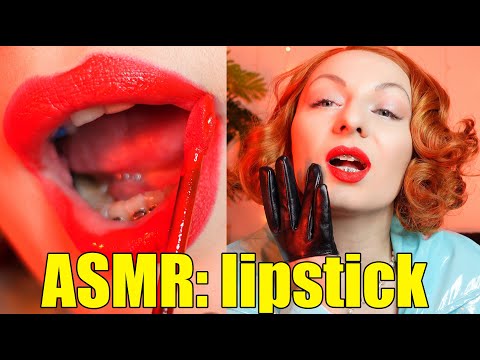 ASMR: red lips make-up process
