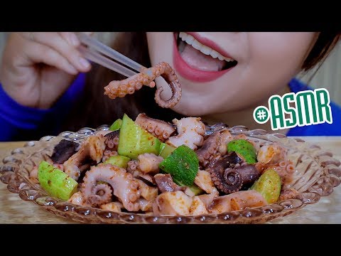 ASMR eating octopus salad with kimchi sauce (Tako Kimuchi) CHEWY CRUNCHY EATING SOUNDS | LINH-ASMR