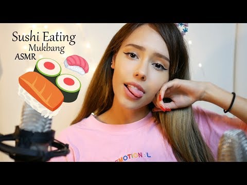 ASMR Let's Eat? Mukbang Sushi - No Talking, Mouth, Eating, Tapping,  Breathing, Sounds 🍣