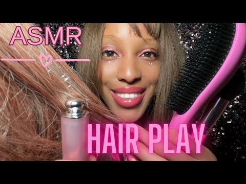 ASMR GIRL WHO SITS BEHIND YOU IN CLASS IS OBSESSED WITH PINK DOES YOUR HAIR | Personal Attention