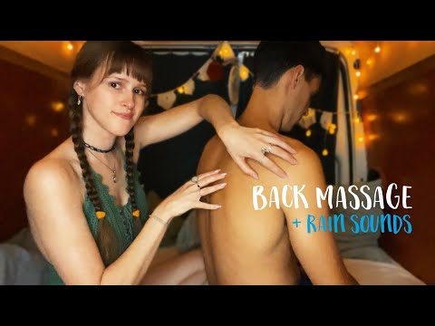 ASMR ✨ Back Massage with my boyfriend + rain sounds [german | deutsch]