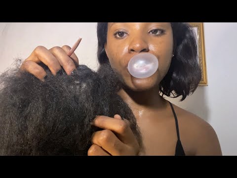 ASMR GUM CHEWING~ Loosening and Combing the Doll Baby Hair ✨