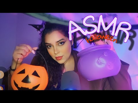 ASMR Escola de magia e bruxaria 🪄 - Especial Halloween 🎃🧡 tapping / scratching/ sons de boca