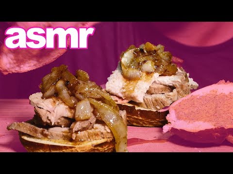 ASMR Pretzel Roast Pork Rolls! ( Soft Delicious Eating Sounds ) | Nomnomsammieboy