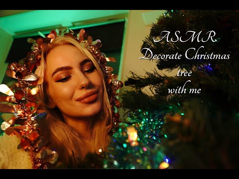 ASMR Decorate Christmas tree with me ~ Soft sounds ~ Cozy everning