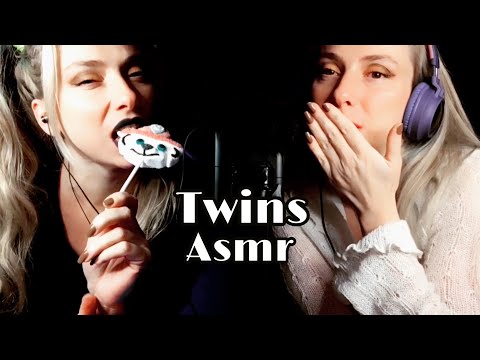 Twins Asmr | Anlaşılmayan fısıltı & Köpek şeker | Relaxing Sounds
