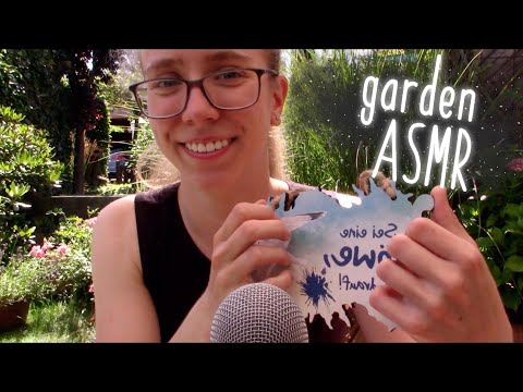 ASMR in my garden || tapping, whispering and more 🍃🌺