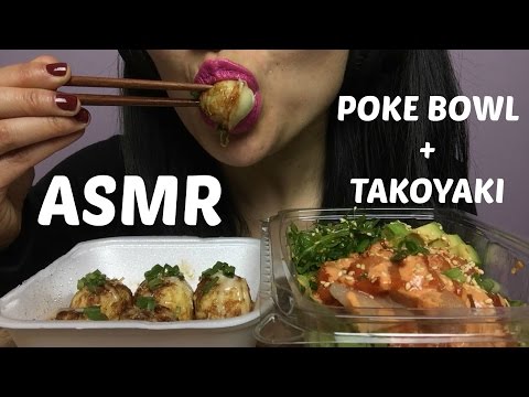 ASMR TAKOYAKI + POKE BOWL (EATING SOUNDS) | SAS-ASMR
