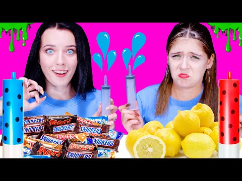 ASMR MYSTERY HONEY JELLY SHOOTER CHALLENGE | MUKBANG WITH COLORED JELLO