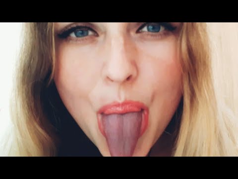 Asmr kissing,  tongue flicking,  licking lens,  wet mouth sounds,  deep breathing