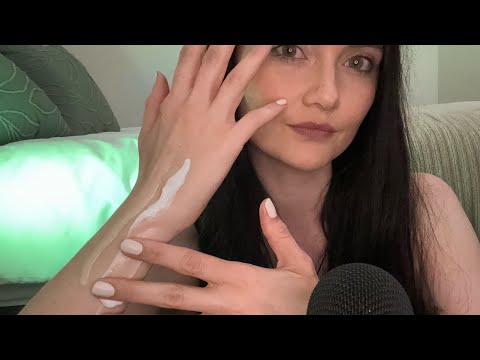 ASMR - Hand Lotion sticky sounds - hand and arm movements and triggers.