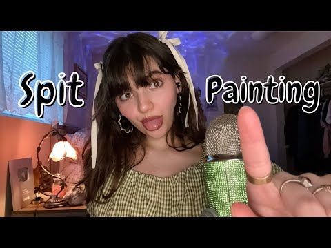ASMR | Fast Spit Painting (Wet & Dry Mouth Sounds) Hand Sounds, Visuals, Camera & Mic Brushing, More