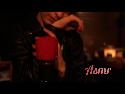 ASMR Triggers (finger flutters, dry hands, faux leather jacket), dark warm ambience 🕯️🌘 no talking