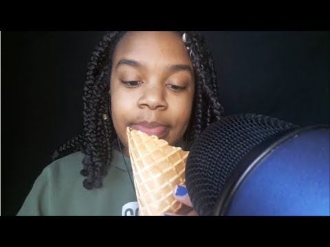 ASMR | Eating Crunchy Waffle Cone 🍦  | brieasmr