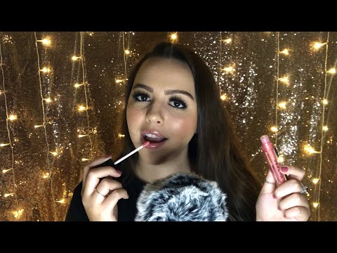 ASMR Lip Gloss Application (my fav glosses) | Mouth Sounds, Close Whispers, Light Kisses & Tapping