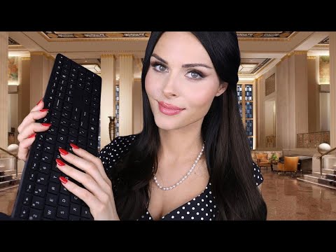[ASMR] TIME TRAVEL HOTEL CHECK IN - Typing, Soft spoken
