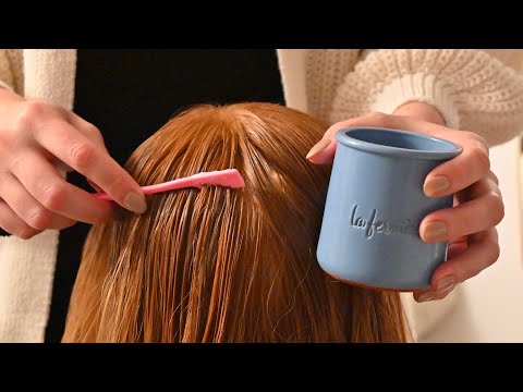 ASMR Calming Hair Treatment - No Talking (hair play, hair brushing, conditioning treatment)