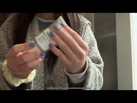 ASMR tapping on skincare (The Ordinary) package