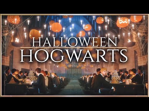 Halloween Night at Hogwarts 🎃 MUSIC & AMBIENCE Harry Potter inspired Party Sounds+ Students & Ghosts