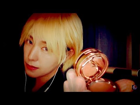 [ASMR]新人ハーフ男子と癒しの音/A boy will give you skin care