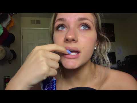 [ASMR] Applying Teeth Whitening Strips/Slow Whisper/Mouth Sounds