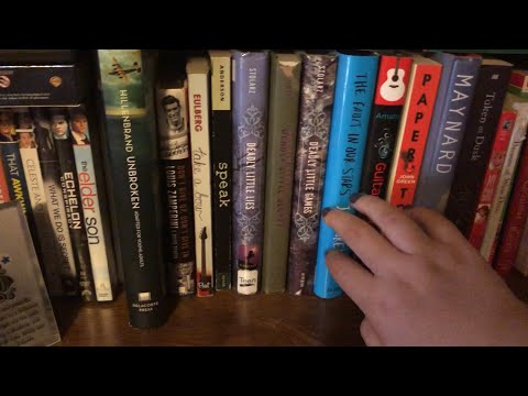 ASMR fast tapping on a bookshelf