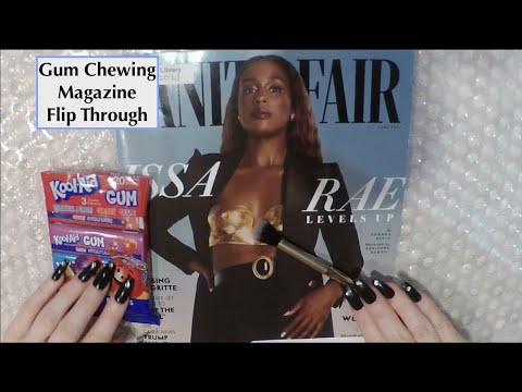ASMR Gum Chewing Magazine Flip Through | Kool Aid Gum |Tingly Whisper | Issa Rae