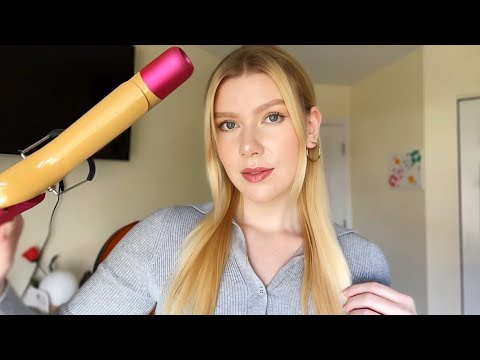 👩🏼‍🦱 Straightening, Curling, & Crimping Your Hair 👨🏻‍🦱 ASMR *hand movements, whispers*