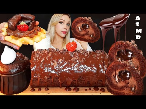ASMR | CHOCOLATE DESSERTS PARTY 초콜릿 케이크 롤 MUKBANG (Real Eating Sounds)