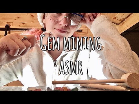 ASMR gem mining (wooden sounds and tapping)