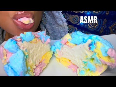 ASMR | Sweet Cotton Candy Ice Cream Ball 💙💕🤍