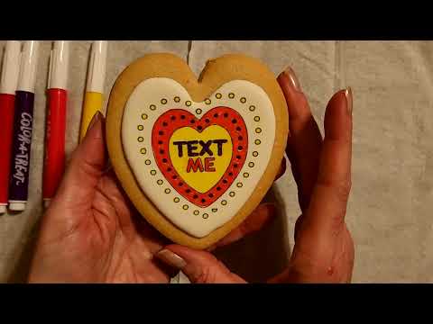 ASMR | Coloring Cookies for Valentine's Day 2023 (Whisper)