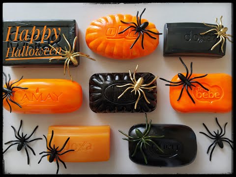 Happy Halloween//Dry Soap carving ASMR\ relaxing sounds\ No talking.