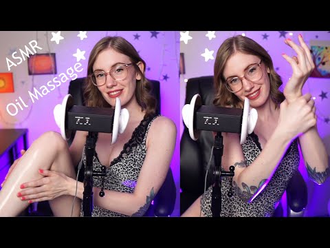 ASMR Oil Massage with Leg Rubbing & Wet Slapping Sounds