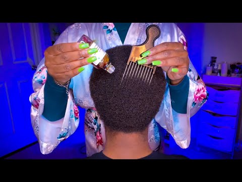 ASMR | Scalp Oiling, Scratching, Massaging, And Hair Picking (Personal Attention) ft. Purely Bias