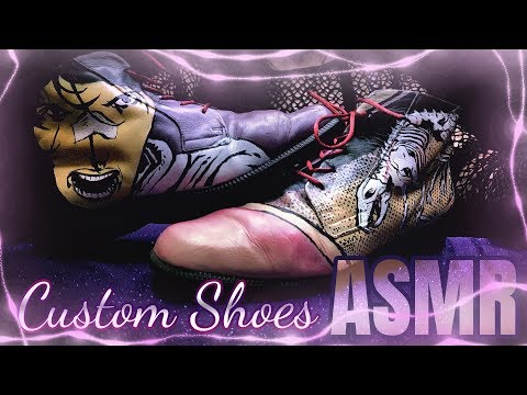 ASMR | Custom painted leather shoes (Deadly Class)