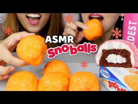 ASMR EATING CHOCOLATE MARSHMALLOW CAKES (SNOBALLS) | Kim&Liz ASMR