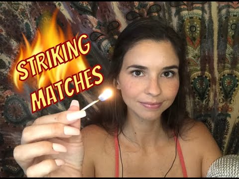 ASMR Striking Matches *no talking* *gum chewing* *bubble blowing*