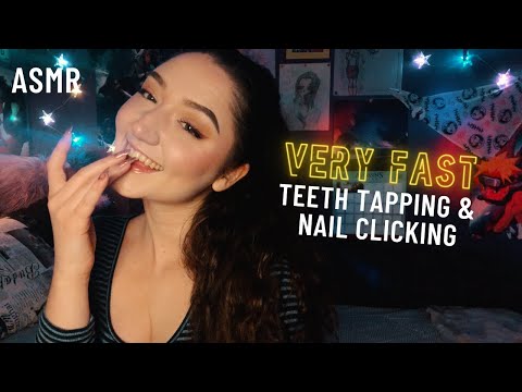 ASMR Frantically Fast Teeth Tapping & Nail Clicking For 5 MIN STRAIGHT