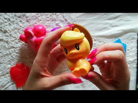 🦄 ASMR Cepillando ponis del McDonald's! / ASMR Brushing McDonald's little pony toys