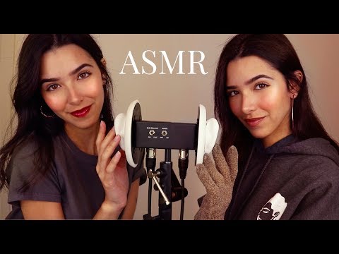 ASMR Twin Ear Cleaning (+ Ear oil massage, Ear brushing, Ear tapping and tingly sounds)