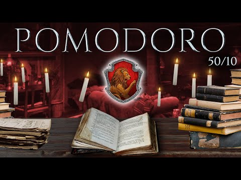 GRYFFINDOR 📚 POMODORO Study Session 50/10 - Harry Potter Ambience 📚 Focus, Relax & Study in Hogwarts