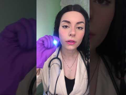 ASMR FAST Cranial Nerve Exam #SHORTS BECAUSE YOU'RE LATE ! Medical Roleplay 👩‍⚕️ Eye Exam Light Test