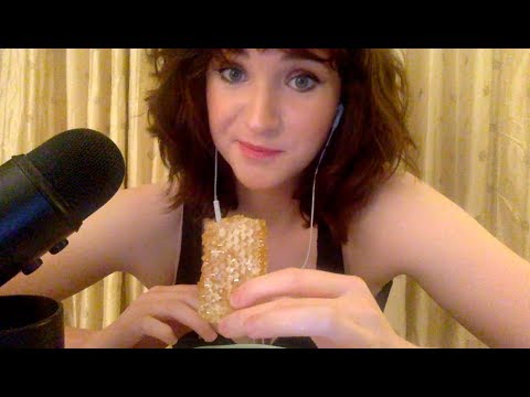ASMR eating raw honeycomb | 1k subs
