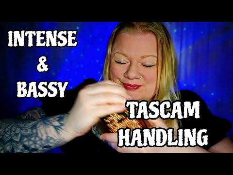 Intense bassy tascam scratching/tapping (soft speaking & whispering)[ASMR]