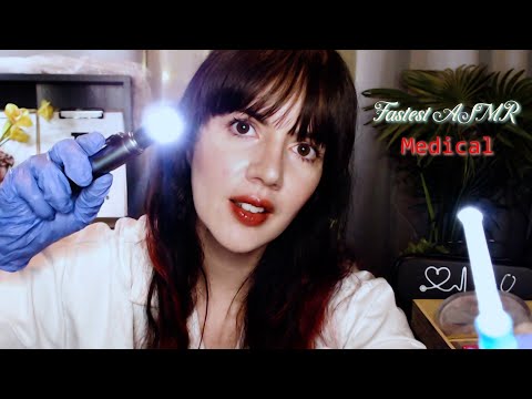 [ASMR] Fastest Medical Roleplays ~ Ear Exam, Ear Cleaning, Cardio, Face, and Eye