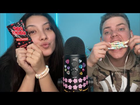 ASMR Eating candy + popping candy with my boyfriend 💖 ~kind of fail~ | Whispered