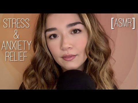 ASMR for Stress & Anxiety ♡ (face touching, close whispers)