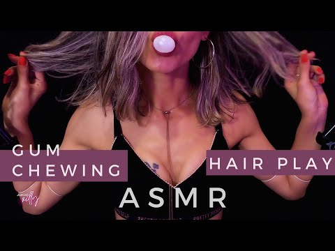 ASMR | Hair Play & Gum Chewing ASMR (No Talking)