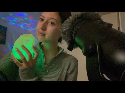 ASMR ~ Tapping on a salt lamp 🤎 ~ kissing sounds ~
